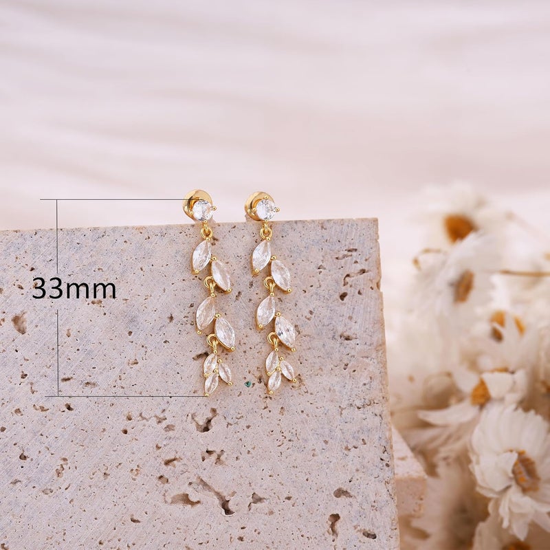 SELFROSE Store Silver Earrings for Women,Dainty Dangle Earrings Silver Plated Drop Earrings for Women Trendy Hypoallergenic CZ Stud Earrings Wedding Pearl Earrings Dangling Cute Small Hoop Earrings Jewelry - Image 4